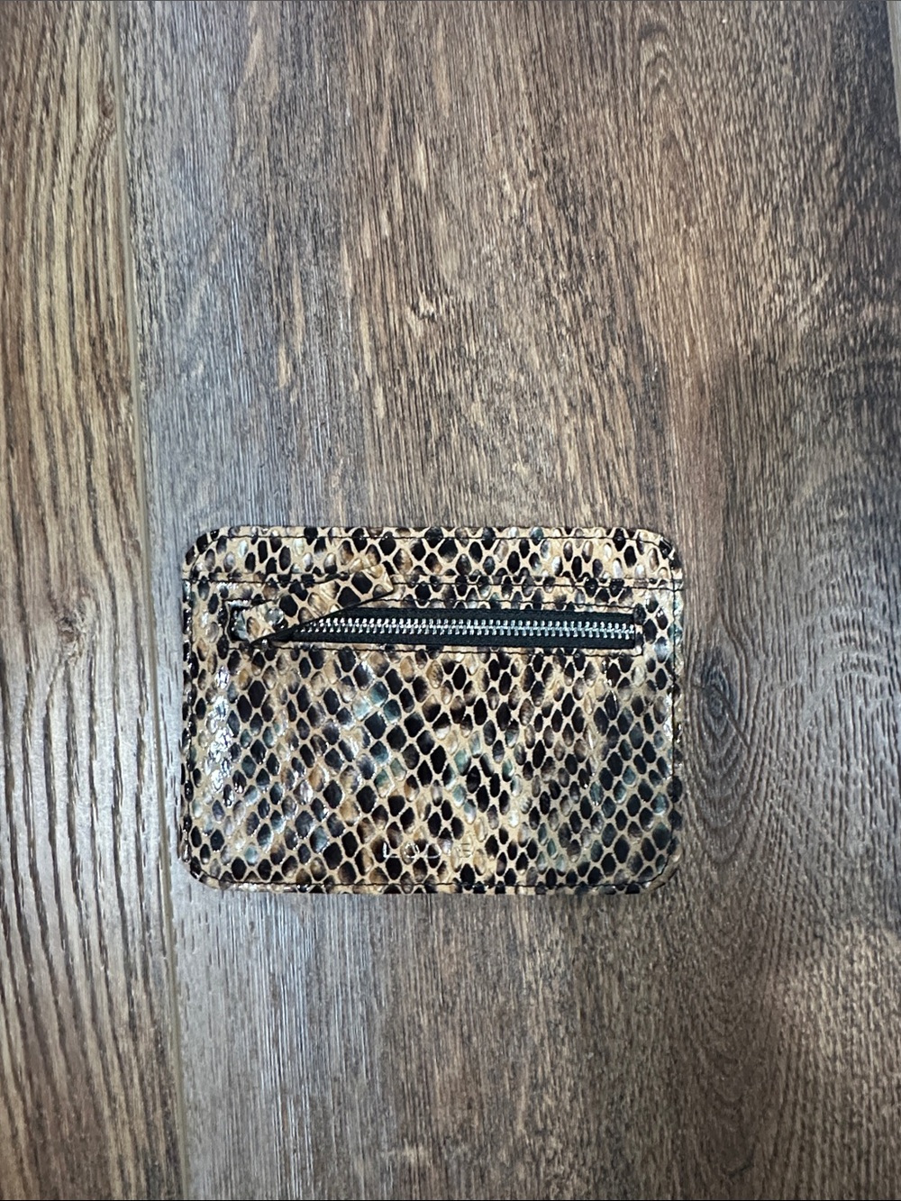 Lodis Snake-Print Card Wallet - Brown/Black